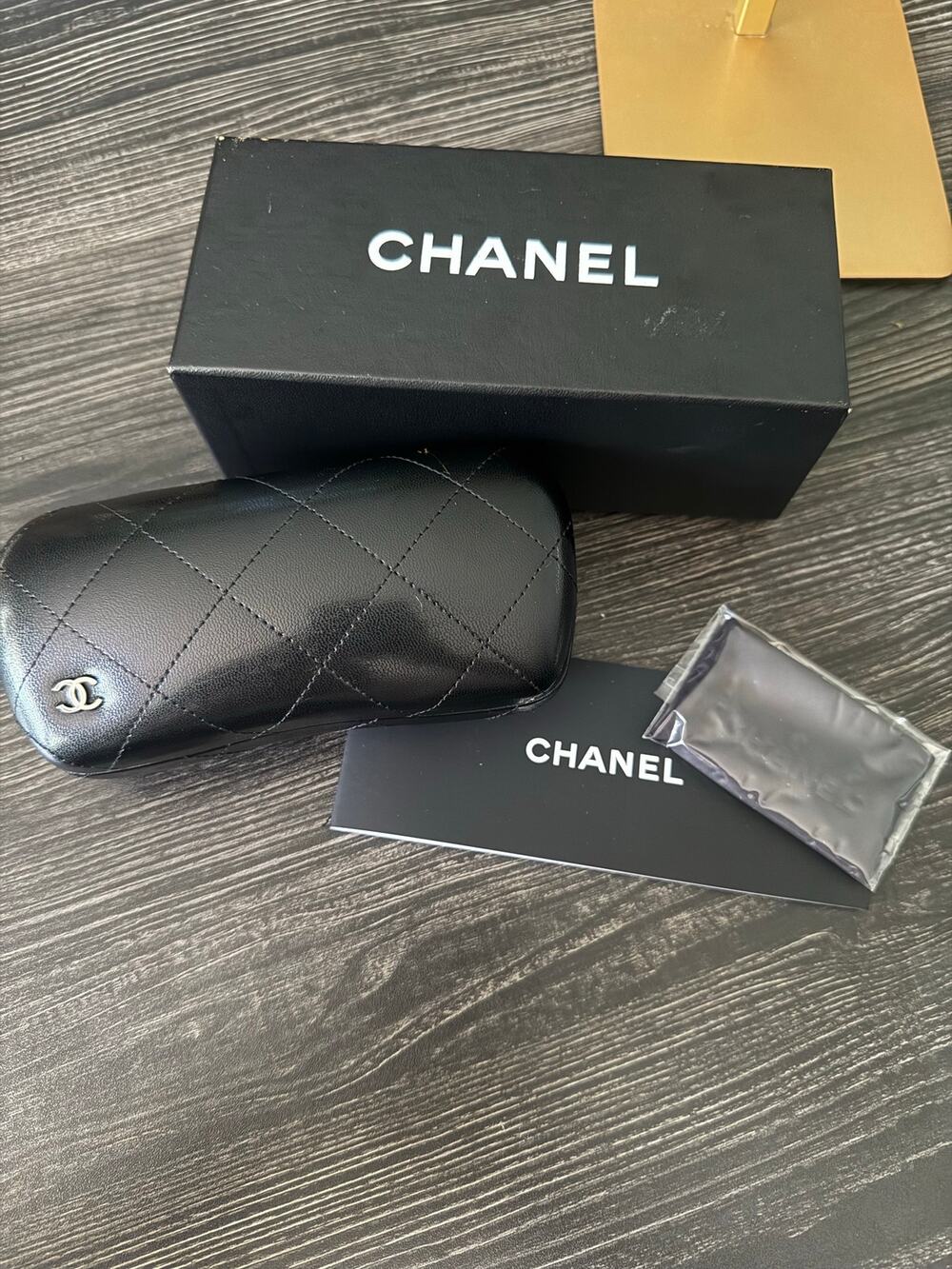 CHANEL Glasses Case, Cleaning Cloth, Box, and Cards
